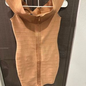 Copper Bandage Dress- Off The Shoulder